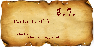 Barla Tamás névjegykártya