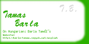 tamas barla business card